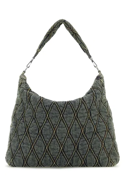 Diesel Grey Cotton Shoulder Bag In Gray