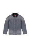 Diesel Mens 07 D-stack-u-l Faded Denim Jacket In Gray