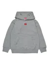 Diesel Logo-patch Hoodie In Gray