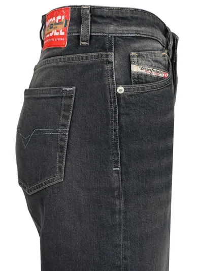 Diesel Grey Cotton Trousers In Black