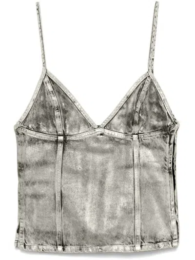 DIESEL GREY DE-FULSY-S DENIM TOP