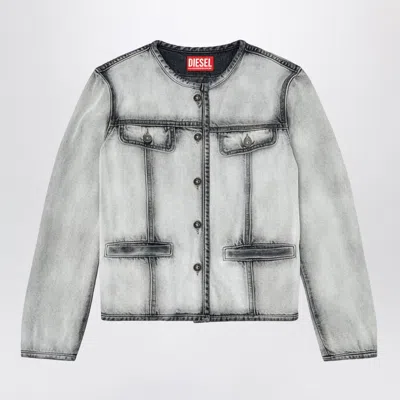 Diesel Grey De-grafy Skeleton Denim Jacket Women In Multi