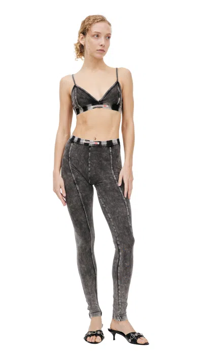 Diesel Grey Distressed Leggings In Gray