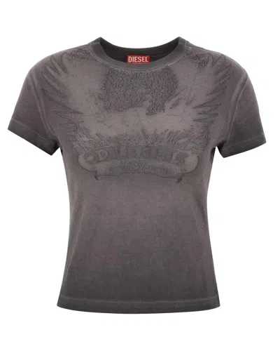 Diesel Grey Graphic Crew Neck T-shirt