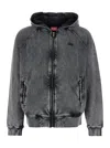 Diesel Grey Hoodie With All-over Faded Effect In Cotton Man