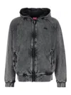 Diesel Grey Hoodie With All-over Faded Effect In Cotton Man In Gray
