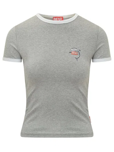 Diesel Grey Logo Crew Neck T-shirt