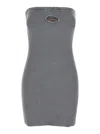 Diesel Women Grey Stretch Cotton Blend Mini Dress In Grey