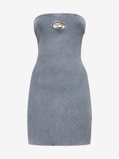 Diesel Women Grey M-scolour Bandeau Minidress In Gray