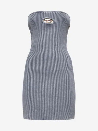 Diesel Women Grey M-scolour Bandeau Minidress In Gray