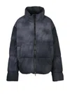 Diesel Grey Nylon Down Jacket In Multi