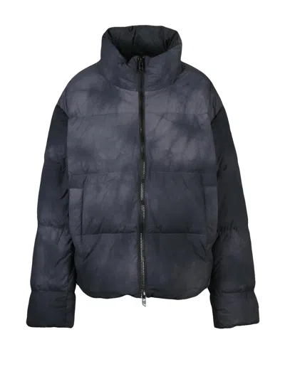 Diesel Grey Nylon Down Jacket In Multi