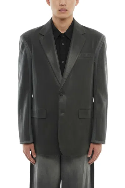 Diesel Grey Ombre Notched Lapel Blazer In Black