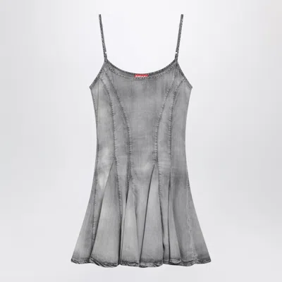Diesel Grey Skeleton Denim Mini Dress By In Gray