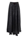 Diesel Grey Solid Maxi Skirt In Blue