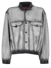 Diesel Gray Medium-light Skeleton Denim Trucker Jacket In Grey