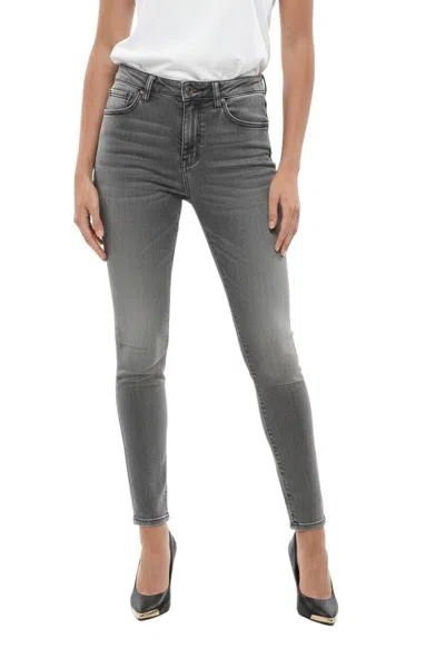 Diesel Grey Stone Washed Denim Skinny Fit Jeans Babhila With 14cm Rise In Gray