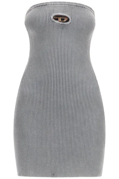 DIESEL DIESEL GREY STRETCH COTTON BLEND MINI DRESS