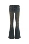 Diesel Flared Stretch Denim Jeans With Distressed Pockets