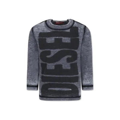 Diesel Kids' Grey T-shirt For Boy With Logo