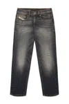 Diesel D-lucas Distressed-effect Tapered Jeans In Black