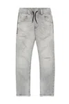 Diesel Grey Tapered Joggjeans With Rips In Black