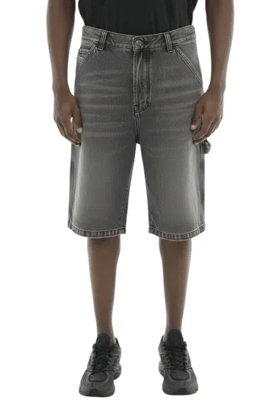 Diesel Grey Textured Shorts In Gray