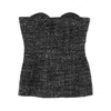Diesel Bouclé Corset Top With Ultra-low Cut In Black
