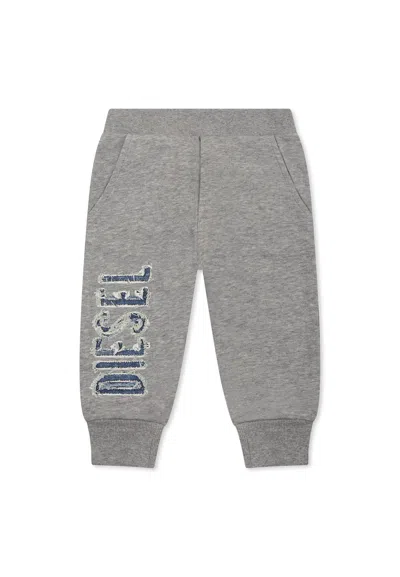 Diesel Grey Trousers For Baby Boy With Logo
