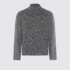 Diesel Crewneck Knitted Sweater Textured Turtleneck In Gray