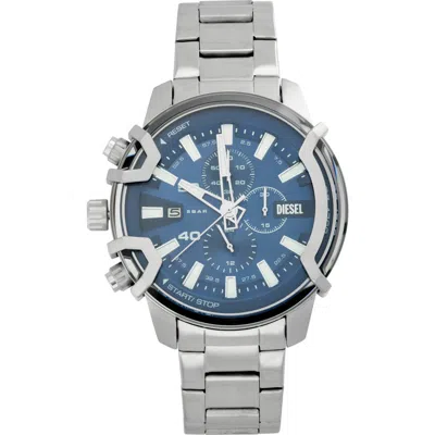 Diesel ® Griffed Chronograph Bracelet Watch, 48mm In Blue