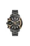 Diesel Men's Griffed Quartz Chronograph Gunmetal Stainless Steel 48mm In Grey