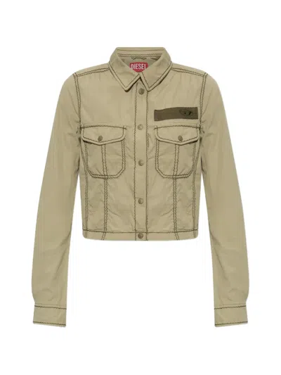 Diesel G-roovy Contrast-stitch Jacket In Green