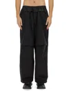 Diesel "gustaf" Layered Wide Leg Trousers In Black