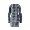 Diesel Women Light Blue Houndstooth Denim M-halma Minidress In Blue