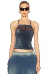Diesel Two-color Denim Sling In Dark Blue