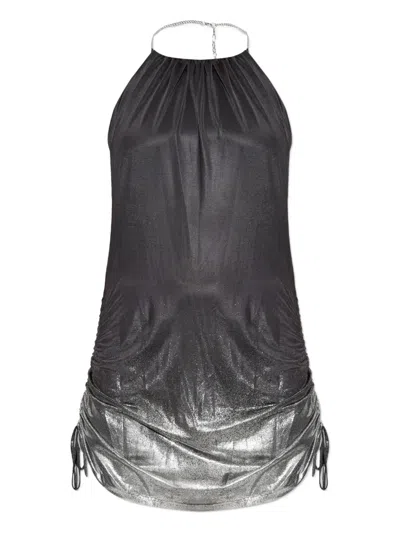Diesel Halterneck Ruched Dress In Gray