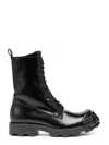 Diesel Leather Boots With Oval D Rein-forced Toe In Black