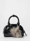 Diesel Women 1dr Dome Leather Shoulder Bag With Croco Effect In Black