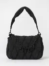 Diesel Charm-d M-shoulder Bag In Quilted Nylon In Black