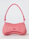 Diesel Play-clutch In Coloured Hairy Leather In Pink