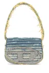 Diesel Denim Leather D Shoulder Bag In Blue