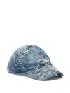 Diesel Curved Brim Distressed Ripped Worn Hat In Multicolor
