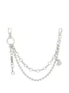 Diesel Heart Charm Chain Keyring In Silver