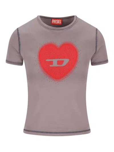 DIESEL DIESEL HEART COTTON T-SHIRT
