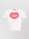 Diesel Women Ivory Ribbed Stretch Cotton T-ele T-shirt