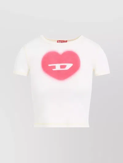 DIESEL HEART GRAPHIC CROPPED T-SHIRT