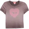 Diesel T-ele T-shirt In Washed Purple Stretch Cotton In Gray