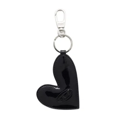 Diesel Heart Mirror Keychain In Black
