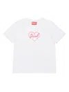 Diesel Heart-print Cotton T-shirt In White